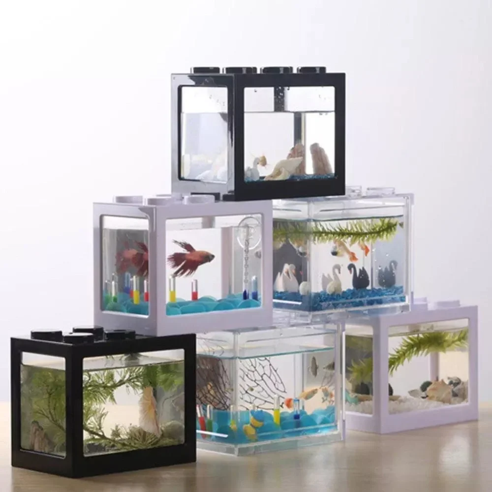 Aquarium Fish Bowl Ultra White Building Blocks Fish Tank